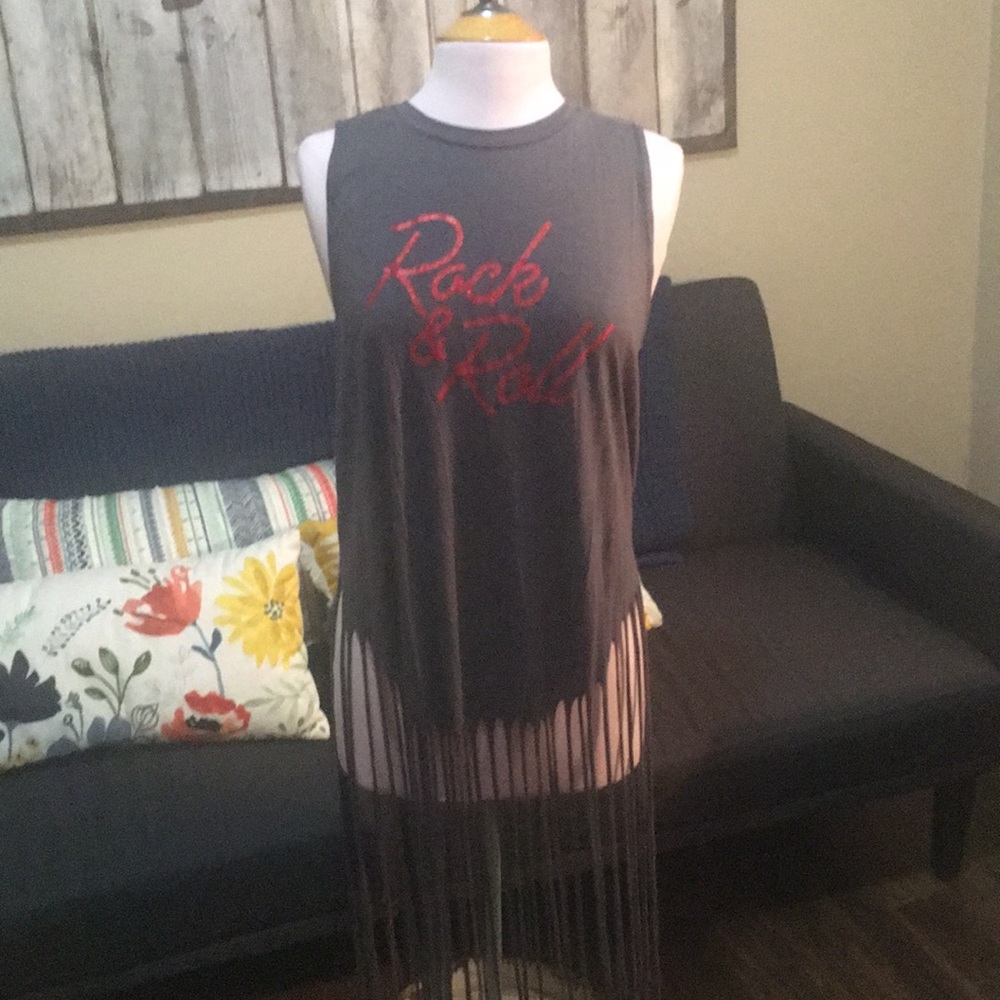 Express Rock and Roll Fringe Tank